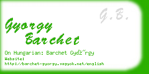 gyorgy barchet business card